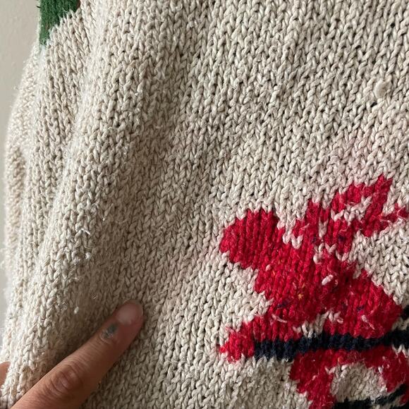 90s Ski Sweater Linen Cotton Blend | Size 1X / XXL - Picture 6 of 7